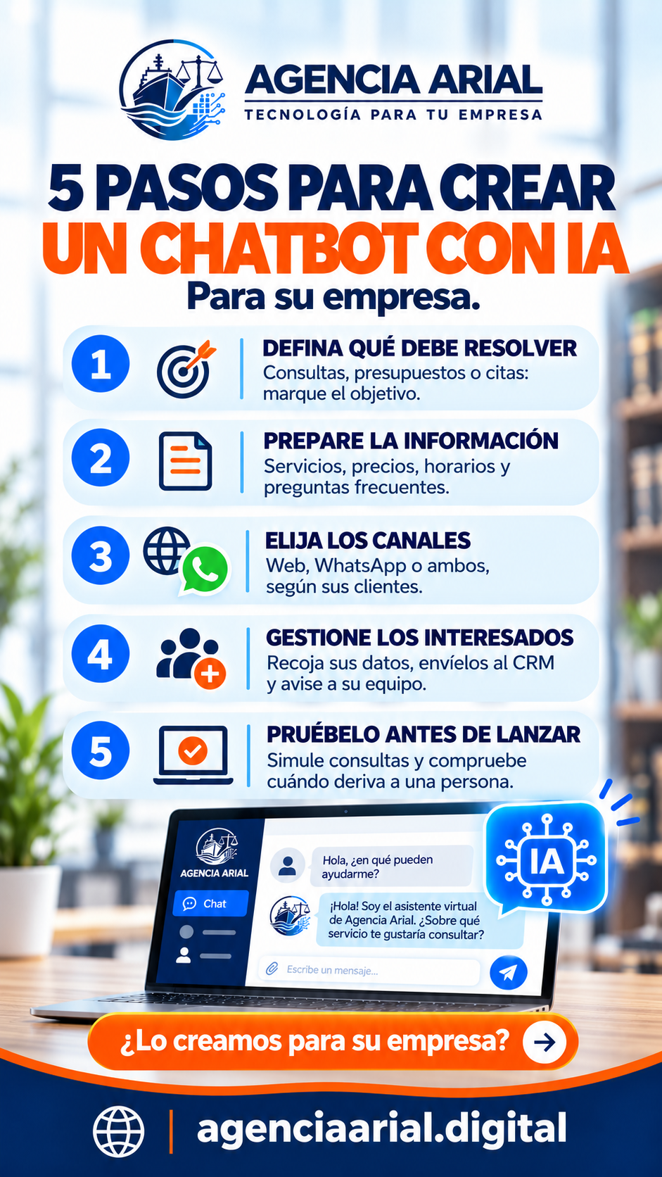 Cómo crear un chatbot con IA para su empresa, paso a paso