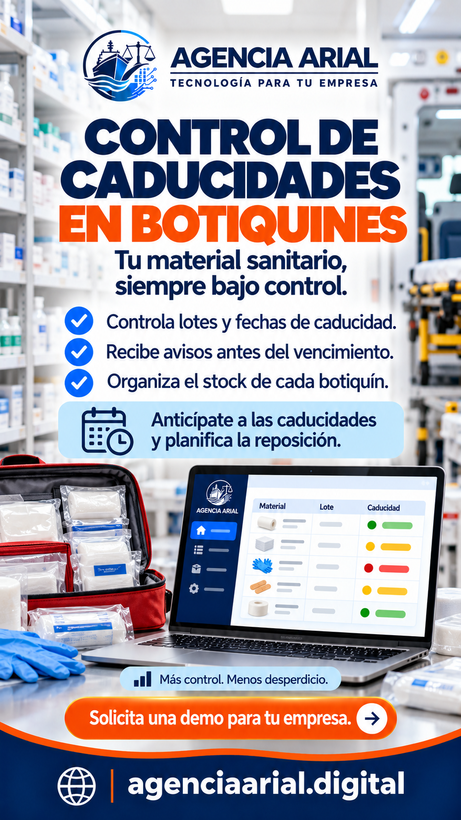 Control de caducidades en botiquines y material sanitario