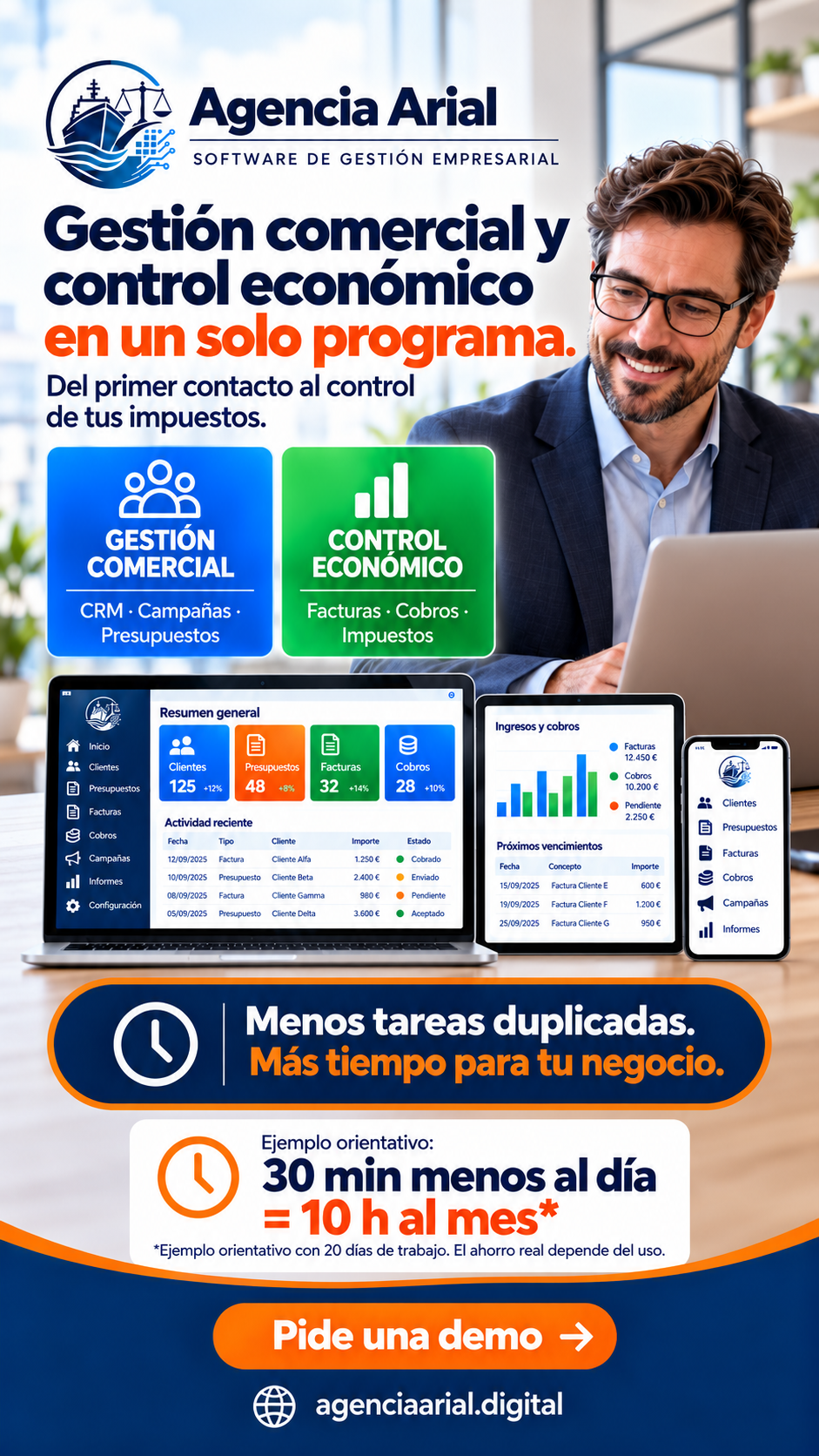 Gestión comercial y control económico en un solo programa