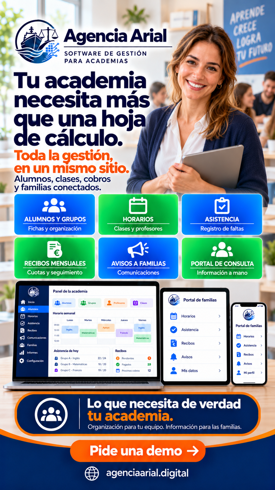 Programa de gestión para academias: lo que necesita de verdad